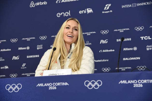 CORTINA, press conference, PK, Pressekonferenz LINDSEY VONN POST INJURY, IN THE PHOTO  Copyright: xFRANCESCAxVIECELIx xipa-agency.netx xFRANCESCAxVIECELIx IPA_Agency_IPA70923280