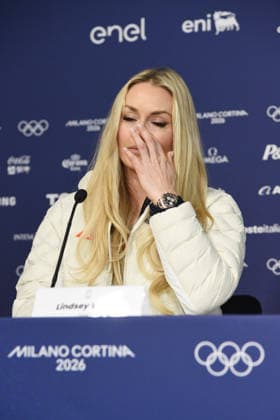CORTINA, press conference, PK, Pressekonferenz LINDSEY VONN POST INJURY, IN THE PHOTO  Copyright: xFRANCESCAxVIECELIx xipa-agency.netx xFRANCESCAxVIECELIx IPA_Agency_IPA70923281