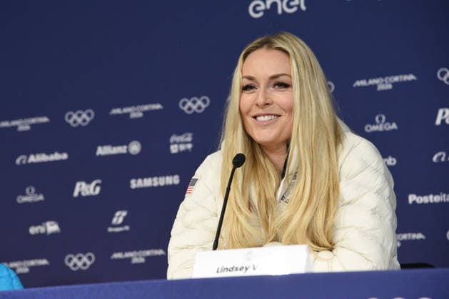 CORTINA, press conference, PK, Pressekonferenz LINDSEY VONN POST INJURY, IN THE PHOTO  Copyright: xFRANCESCAxVIECELIx xipa-agency.netx xFRANCESCAxVIECELIx IPA_Agency_IPA70923282