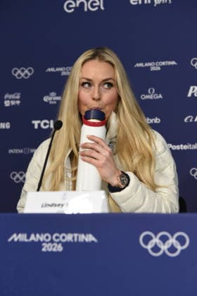 CORTINA, press conference, PK, Pressekonferenz LINDSEY VONN POST INJURY, IN THE PHOTO  Copyright: xFRANCESCAxVIECELIx xipa-agency.netx xFRANCESCAxVIECELIx IPA_Agency_IPA70923283