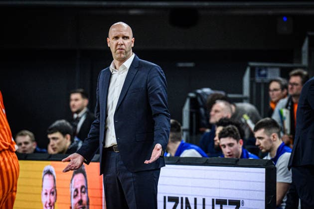 Headcoach Andrej Zakelj Buducnost VOLI Podgorica gestures during the Basketball Eurocup match between ratiopharm ulm and Buducnost VOLI Podgorica at ratiopharm Arena on February 3, 2026 in Neu Ulm, Germany Photo by Harry Langer DeFodi Images