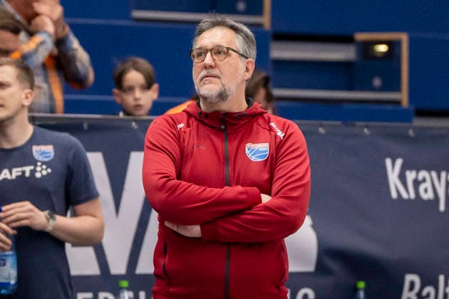 European North Basketball League, ENBL, 2025 2026 Syntainics MBC vs Hefte Helfen Bulls Kapfenberg Weissenfels, Germany 03 February 2026 In the picture Interim coach Silvano Poropat Weissenfels Weissenfels Stadthalle Weissenfels Sachsen Anhalt Germany