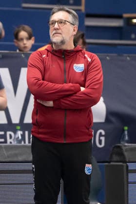 European North Basketball League, ENBL, 2025 2026 Syntainics MBC vs Hefte Helfen Bulls Kapfenberg Weissenfels, Germany 03 February 2026 In the picture Interim coach Silvano Poropat Weissenfels Weissenfels Stadthalle Weissenfels Sachsen Anhalt Germany