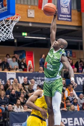 European North Basketball League, ENBL, 2025 2026 Syntainics MBC vs Hefte Helfen Bulls Kapfenberg Weissenfels, Germany 03 February 2026 In the picture Andrew Jones Kapfenberg Weissenfels Stadthalle Weissenfels Sachsen Anhalt Germany