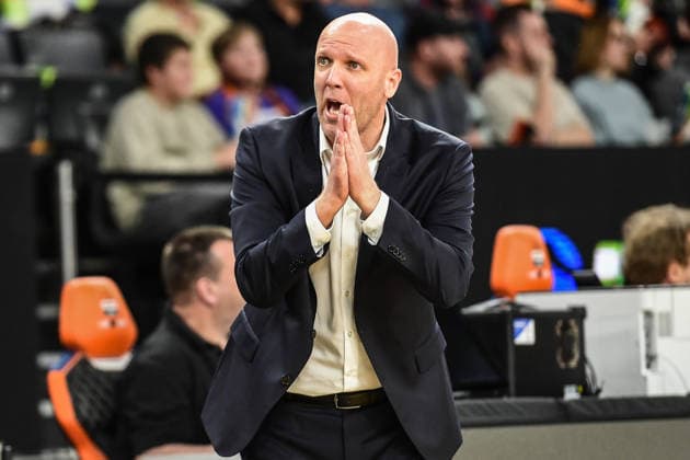 BKT Euro Cup Ratiopharm Ulm vs Buducnost VOLI Podgorica, Ratiopharm Arena Ulm 03 02 2026 Head Coach Andrej Zakelj Buducnost VOLI Podgorica in excitement Ulm 03 02 2026 17 Matchday BKT EuroCup, Ratiopharm Ulm vs Buducnost VOLI Podgorica, Ratiopharm Arena Ulm Copyright: xBEAUTIFULxSPORTS Märklx