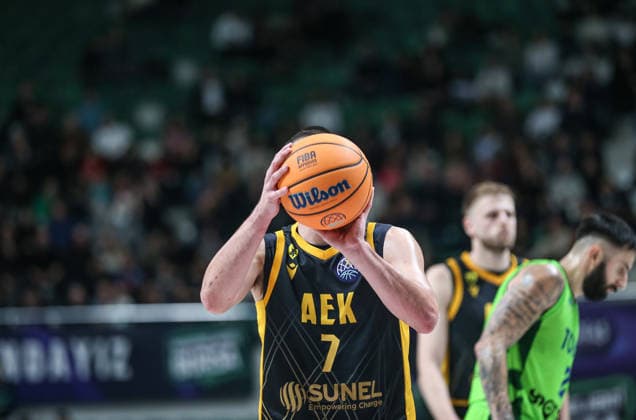 TOFAS v AEK - Basketball Champions League BURSA, TURKIYE - FEBRUARY 3: Flionis (7) of AEK in action during Basketball Champions League Round of 16 Group J third match between TOFAS and AEK at TOFAS Sports Hall in Bursa, Turkiye on February 3, 2026. Fatih Capkin Anadolu Bursa Turkey. Editorial use only. Please get in touch for any other usage.  Copyright: x2026xAnadoluxFatihxCapkinx