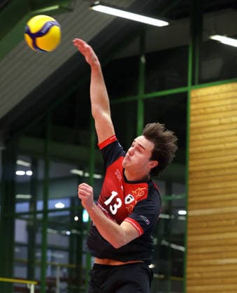 03 02 2026, Germany, Ludwigsburg, Volleyball Barock Volleys MTV Ludwigsburg vs Haching Munich, New signing Adrian Mol LB