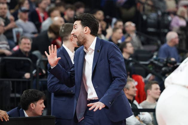 Francesco Tabellini Paris Basketball, Head Coach gesticulates, GER, FC Bayern Basketball vs Paris Basketball, Basketball, Euroleague, Matchday 26, Season 2025 2026, 03 02 2026, GER, FC Bayern Basketball vs Paris Basketball, Basketball, Euroleague, Matchday 26, Season 2025 2026, 03 02 2026 Munich Copyright: xEibner-Pressefoto JennixMaulx EP_JML