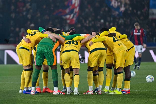 CALCIO - Serie A - Bologna FC vs AC Milan AC Milan lined up during Bologna FC vs AC Milan, Italian soccer Serie A match in Bologna, Italy, February 03 2026 Bologna Italy  Copyright: xIPAxSport ABACAx