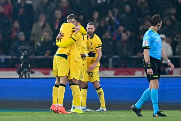 Milan s Ruben Loftus-Cheek celebrates after scoring a goal during Bologna FC vs AC Milan, Italian soccer Serie A match in Bologna, Italy, February 03 2026  Copyright: xAlessioxMarini IPAxSportx xipa-agency.netx xx IPA_70929626 IPA_Agency_IPA70929626