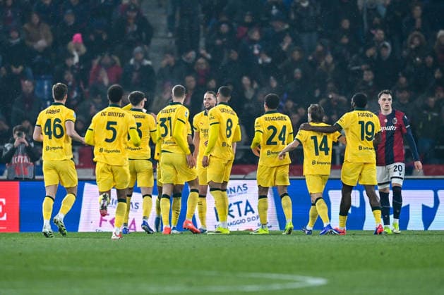 Milan s Ruben Loftus-Cheek celebrates after scoring a goal during Bologna FC vs AC Milan, Italian soccer Serie A match in Bologna, Italy, February 03 2026  Copyright: xAlessioxMarini IPAxSportx xipa-agency.netx xx IPA_70929695 IPA_Agency_IPA70929695