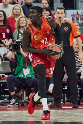 Turkish Airlines EuroLeague Basketball, FC Bayern Munich Basketball vs Paris Basketball, Munich FC Bayern Basketball, Munich FC Bayern Basketball, Paris Basketball, 2026 02 03 in Munich SAP Garden GABRIEL Wenyen FC Bayern Munich Basketball Center Nr 32 BAY32 sportworld München SAP Garden Bayern Deutschland