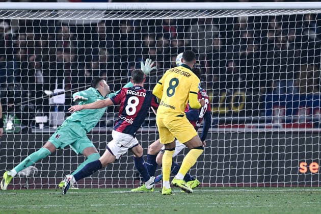 Mg Bologna 03 02 2026 - campionato di calcio Serie A Bologna-Milan foto Matteo Gribaudi Image nella foto: gol Ruben Loftus Cheek 