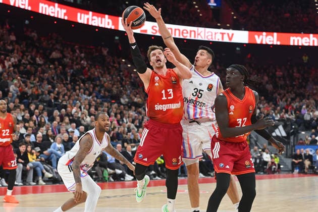 Andreas OBST FCB , action,duel against Derek Willis Paris , re Wenyen GABRIEL FCB Basketball Euro League,season 2025 2026, FC Bayern Muenchen Paris Basketball on 03 02 2026 , S A P G A R D EN