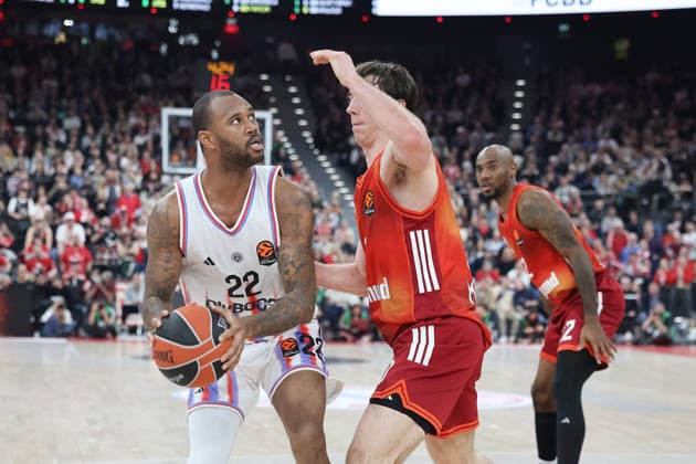 Amath MBaye Paris Basketball, 22 with Justinian Jessup FC Bayern Basketball, 10 , Isiaha Mike FC Bayern Basketball, 22 , GER, FC Bayern Basketball vs Paris Basketball, Basketball, Euroleague, Matchday 26, Season 2025 2026, 03 02 2026, GER, FC Bayern Basketball vs Paris Basketball, Basketball, Euroleague, Matchday 26, Season 2025 2026, 03 02 2026 Munich Copyright: xEibner-Pressefoto JennixMaulx EP_JML