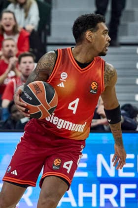 Turkish Airlines EuroLeague Basketball, FC Bayern Munich Basketball vs Paris Basketball, Munich FC Bayern Basketball, Munich FC Bayern Basketball, Paris Basketball, 2026 02 03 in Munich SAP Garden RATHAN MAYES Xavier FC Bayern Munich Basketball Guard Nr 4 BAY4 sportworld Munich SAP Garden Bayern Germany