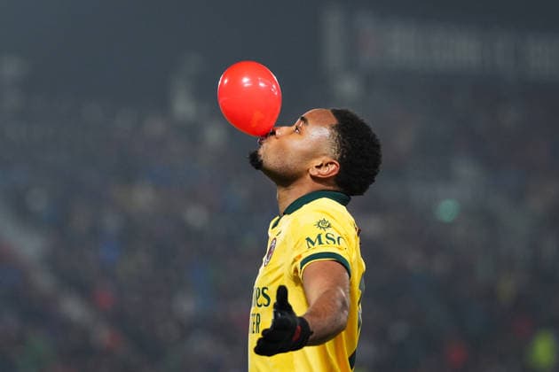 AC Milan s Christopher Nkunku celebrates after scoring the 0-2 goal for his team during the Serie A soccer match between Bologna and Milan at the Renato DallÕAra Stadium in Bologna, north Italy - Tuesday, February 3, 2026 -  Copyright: xMassimoxPaolone LaPressex