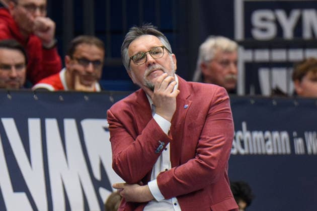 Silvano Poropat MBC, Head Coach, interim , Syntainics MBC vs Hefte Helfen Bulls Kapfenberg, European North Basketball League 2025 26, Germany, Austria, 03 02 2026 Foto Schulz Weissenfels Stadthalle Sachsen Anhalt Germany