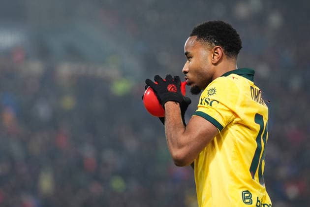 AC Milan s Christopher Nkunku celebrates after scoring the 0-2 goal for his team during the Serie A soccer match between Bologna and Milan at the Renato DallÕAra Stadium in Bologna, north Italy - Tuesday, February 3, 2026 -  Copyright: xMassimoxPaolone LaPressex