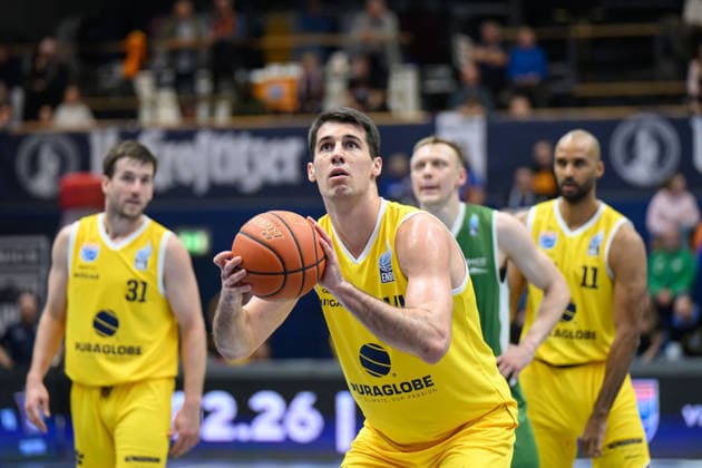 Jure Planinic MBC, 44 , Syntainics MBC vs Hefte Helfen Bulls Kapfenberg, European North Basketball League 2025 26, Germany, Austria, 03 02 2026 Foto Schulz Weissenfels Stadthalle Sachsen Anhalt Germany