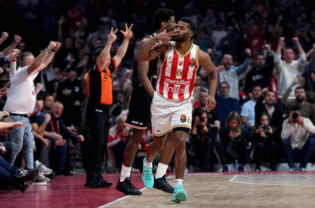 Crvena Zvezda v Hapoel, Euroleague basketball, season 2025 2026, round 26 Belgrade, Serbia. 3rd Feb, 2026. Crvena Zvezda s Jared Butler during Euroleague basketball match between Crvena Zvezda (Red Star) and Hapoel Tel Aviv on January 3. 2026. in Belgrade, Serbia. Belgrade Serbia Copyright: xPedjaxMilosavljevic STARSPORTx