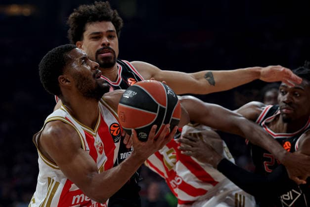 Crvena Zvezda v Hapoel, Euroleague basketball, season 2025 2026, round 26 Belgrade, Serbia. 3rd Feb, 2026. Crvena Zvezda s Jared Butler during Euroleague basketball match between Crvena Zvezda (Red Star) and Hapoel Tel Aviv on January 3. 2026. in Belgrade, Serbia. Belgrade Serbia Copyright: xPedjaxMilosavljevic STARSPORTx