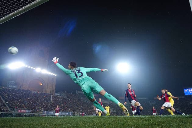 AC MilanÕs Ruben Loftus-Cheek goal 0-1 during the Serie A soccer match between Bologna and Milan at the Renato DallÕAra Stadium in Bologna, north Italy - Tuesday, February 3, 2026 -  Copyright: xMassimoxPaolone LaPressex
