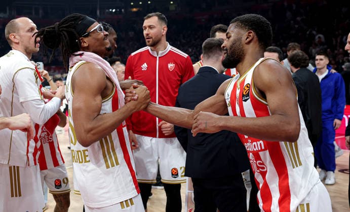 Crvena Zvezda v Hapoel, Euroleague basketball, season 2025 2026, round 26 Belgrade, Serbia. 3rd Feb, 2026. Crvena Zvezda s Chima Moneke Crvena Zvezda s Jared Butler during Euroleague basketball match between Crvena Zvezda (Red Star) and Hapoel Tel Aviv on January 3. 2026. in Belgrade, Serbia. Belgrade Serbia Copyright: xPedjaxMilosavljevic STARSPORTx