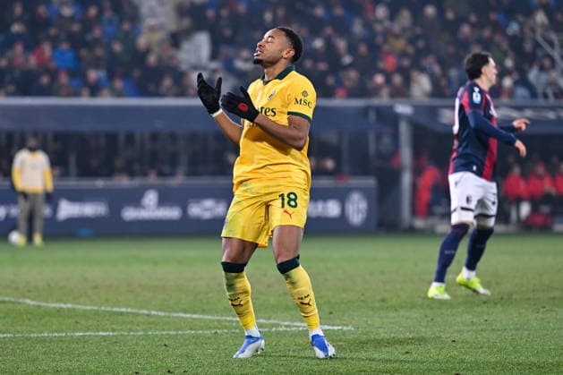 Milan s Christopher Nkunku shows his disappointment during Bologna FC vs AC Milan, Italian soccer Serie A match in Bologna, Italy, February 03 2026  Copyright: xAlessioxMarini IPAxSportx xipa-agency.netx xx IPA_70932019 IPA_Agency_IPA70932019