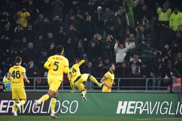 AC Milan s Adrien Rabiot celebrates after scoring the 0-3 goal for his team during the Serie A soccer match between Bologna and Milan at the Renato DallÕAra Stadium in Bologna, north Italy - Tuesday, February 3, 2026 -  Copyright: xMassimoxPaolone LaPressex