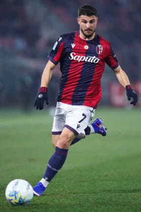 Riccardo Orsolini of Bologna FC in action during the serie A match between Bologna FC and AC Milan at Renato dall™Ara stadium in Bologna (Italy), February 3, 2026. massimilianoxcarnabuci