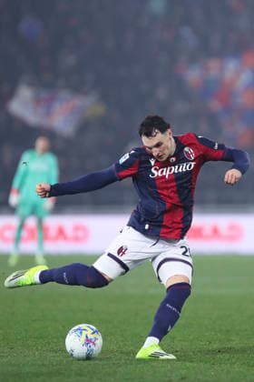Nadir Zortea of Bologna FC in action during the serie A match between Bologna FC and AC Milan at Renato dall™Ara stadium in Bologna (Italy), February 3, 2026. massimilianoxcarnabuci