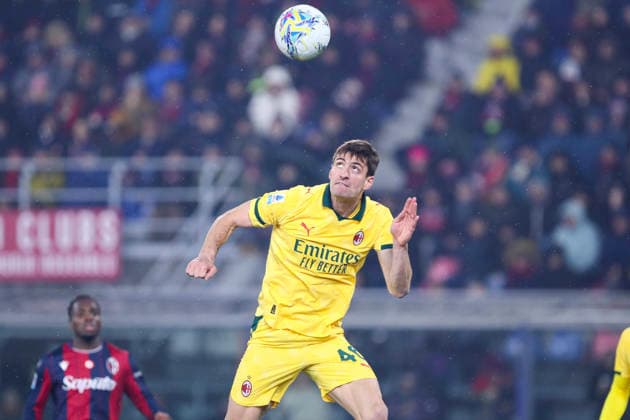 Matteo Gabbia of AC Milan in action during the serie A match between Bologna FC and AC Milan at Renato dall™Ara stadium in Bologna (Italy), February 3, 2026. massimilianoxcarnabuci
