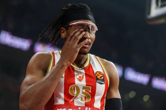 Crvena Zvezda v Hapoel Tel Aviv - EuroLeague BELGRADE, SERBIA - FEBRUARY 3: Moneke of Crvena Zvezda in action during the EuroLeague Regular Season match between Crvena Zvezda and Hapoel Tel Aviv at Belgrade Arena in Belgrade, Serbia on February 3, 2026. Filip Stevanovic Anadolu Belgrade Serbia. Editorial use only. Please get in touch for any other usage.  Copyright: x2026xAnadoluxFilipxStevanovicx