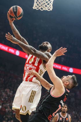 Crvena Zvezda v Hapoel Tel Aviv - EuroLeague BELGRADE, SERBIA - FEBRUARY 3: Miller-McIntyre of Crvena Zvezda in action during the EuroLeague Regular Season match between Crvena Zvezda and Hapoel Tel Aviv at Belgrade Arena in Belgrade, Serbia on February 3, 2026. Filip Stevanovic Anadolu Belgrade Serbia. Editorial use only. Please get in touch for any other usage.  Copyright: x2026xAnadoluxFilipxStevanovicx