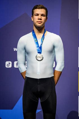 SAVEKIN Ilya UEC Track Cycling European Championships Konya 2026 SAVEKIN Ilya RUS Russia Second Place Award Ceremony Medal Ceremony Podium Portrait Portrait Portrait Event Event UEC Track Cycling European Championships 2026 Category Category Cycling Track Cycling European Championships Location Location Asia Türkiye Konya Discipline Scratch Category Elite Men Distance 10 km Date Date 03 02 2026 Tuesday Day 3