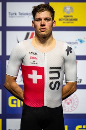 VOGEL Alex UEC Track Cycling European Championships Konya 2026 VOGEL Alex SUI Switzerland Winner First Place Award Ceremony Medal Ceremony Podium Portrait Portrait Portrait Event Event UEC Track Cycling European Championships 2026 Category Category Cycling Track Cycling European Championships Location Location Asia Türkiye Konya Discipline Scratch Category Elite Men Distance 10 km Date Date 03 02 2026 Tuesday Day 3