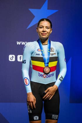 BOSSUYT Shari UEC Track Cycling European Championships Konya 2026 BOSSUYT Shari BEL Belgium Third Place Award Ceremony Medal Ceremony Podium Portrait Portrait Portrait Event Event UEC Track Cycling European Championships 2026 Category Category Cycling Track Cycling European Championships Location Location Asia Türkiye Konya Discipline Omnium Points Race Category Elite Women Distance 20 km Date Date 03 02 2026 Tuesday Day 3