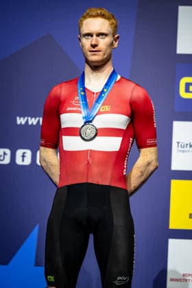 SKIVILD Juel Robin UEC Track Cycling European Championships Konya 2026 SKIVILD Juel Robin DEN Denmark Second Place Award Ceremony Medal Ceremony Podium Portrait Portrait Portrait Event Event UEC Track Cycling European Championships 2026 Category Category Cycling Track Cycling European Championships Location Location Asia Türkiye Konya Discipline Individual Pursuit Category Elite Men Distance 4000 m Date Date 03 02 2026 Tuesday Day 3