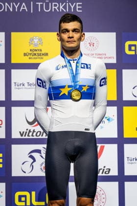 GONOV Lev UEC Track Cycling European Championships Konya 2026 GONOV Lev RUS Russia Winner First Place Award Ceremony Medal Ceremony Podium Portrait Portrait Portrait Event Event UEC Track Cycling European Championships 2026 Category Category Cycling Track Cycling European Championships Location Location Asia Türkiye Konya Discipline Individual Pursuit Category Elite Men Distance 4000 m Date Date 03 02 2026 Tuesday Day 3