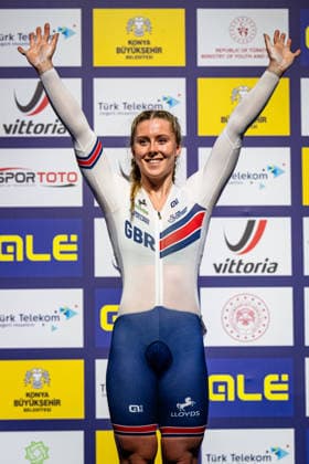 FINUCANE Emma UEC Track Cycling European Championships Konya 2026 FINUCANE Emma GBR Great Britain Winner First Place Award Ceremony Medal Ceremony Podium Portrait Portrait Portrait Event Event UEC Track Cycling European Championships 2026 Category Category Cycling Track Cycling European Championships Location Location Asia Türkiye Konya Discipline Sprint Category Elite Women Distance m Date Date 03 02 2026 Tuesday Day 3