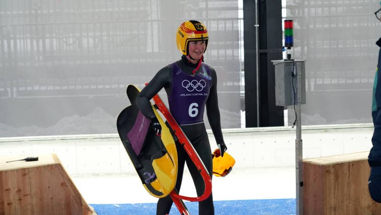 3.2.2026: Cortina d Ampezzo: Pista Eugenio Monti: Rodeln: Julia Taubitz (Deutschland) *** 3 2 2026 Cortina d Ampezzo Pista Eugenio Monti Luge Julia Taubitz Germany