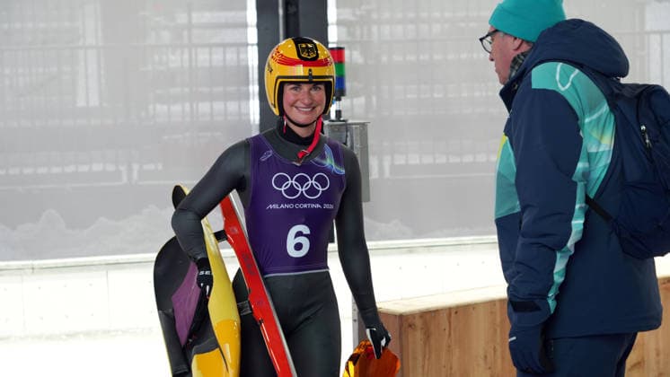 3.2.2026: Cortina d Ampezzo: Pista Eugenio Monti: Rodeln: Julia Taubitz (Deutschland) *** 3 2 2026 Cortina d Ampezzo Pista Eugenio Monti Luge Julia Taubitz Germany
