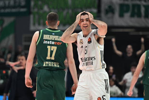 EuroLeague Basketball, Panathinaikos AKTOR Athens vs Real Madrid - Alberto Abalde, 6 of Real Madrid react during the Euroleague regular season basketball match between Panathinaikos AKTOR Athens and Real Madrid at Telekom Center Athens on February 3, 2026 in Athens, Greece. ATHENS Greece Copyright: xOnexInchxProductionsx 6836792