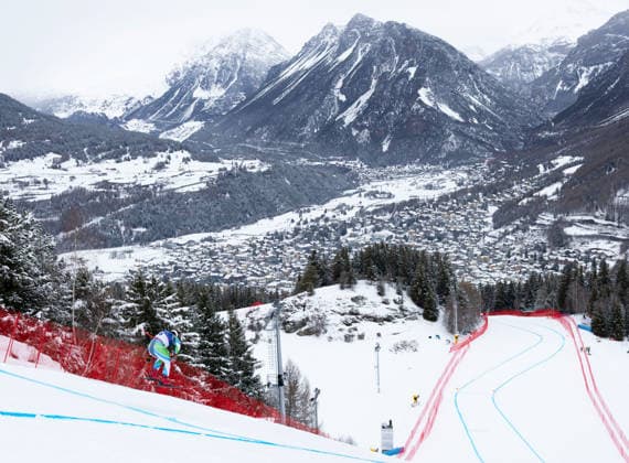 OLYMPICS - Winter Olympic Games, Olympische Spiele, Olympia, OS Milano Cortina 2026 BORMIO,ITALY,04.FEB.26 - OLYMPICS, ALPINE SKIING - Winter Olympic Games Milano Cortina 2026, preview, downhill training, men. Image shows Miha Hrobat (SLO).  GEPAxpictures xWolfgangxGrebien
