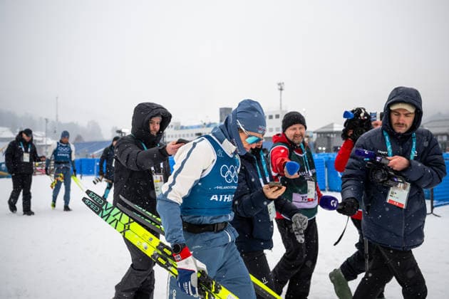 260204 Johannes Hosflot Klaebo of Norway is followed by media after a Cross-Country Skiing training session during day -2 of the 2026 Winter Olympics on February 4, 2026 in Val di Fiemme. Photo: Maxim ThorÃ BILDBYRAN kod MT MT0951 skidor cross-country skiing langrenn Olympic Games, Olympische Spiele, Olympia, OS olympics winter olympics os ol olympiska spel vinter-os olympiske leker milano cortina 2026 milan cortina 2026 milano cortina 2026 olympic games milano cortina 2026 winter olympic games milano cortina-os milano cortina-ol vinter-ol -2 bbeng träning training norge *** 260204 Johannes Hosflot Klaebo of Norway is followed by media after a Cross Country Skiing training session during day 2 of the 2026 Winter Olympics on February 4, 2026 in Val di Fiemme Photo Maxim ThorÃ BILDBYRAN kod MT MT0951 skidor cross country skiing langrenn olympic games olympics winter olympics os ol olympiska spel vinter os olympiske leker milano cortina 2026 milan cortina 2026 milano cortina 2026 olympic games milano cortina 2026 winter olympic games milano cortina os milano cortina ol vinter ol 2 bbeng träning training norge  Copyright: MAXIMxTHORE BB260204MT069