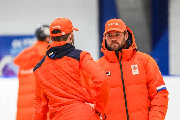 2026-02-04 - Milano Cortina 2026 Winter Olympics MILAN, ITALY - FEBRUARY 4: Niels Kerstholt of Netherlands™, Haralds Silovs of Netherlands™ during a training before the Milano Cortina 2026 Winter Olympics at the Milano Ice Skating Arena on February 4, 2026 in Milan, Italy Milan Milano Ice Skating Arena Italy Content not available for redistribution in The Netherlands directly or indirectly through any third parties. Copyright: xAndrexWeeningx