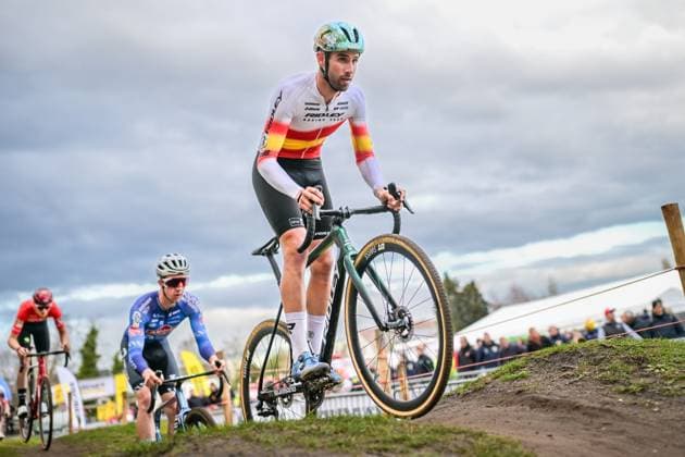 Spanish Felipe Orts Lloret pictured in action during the men s elite race of the Parkcross cyclocross cycling event, race 6 7 in the Exact Cross competition, Wednesday 04 February 2026 in Maldegem. DAVIDxPINTENS  x161034185x