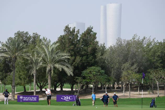 Qatar Masters 2026 - Previews Participants play during the pro-am ahead of the Qatar Masters at the Doha Golf Club in Doha, Qatar, February 4, 2026. DOHA Qatar Copyright: xNOUSHADx