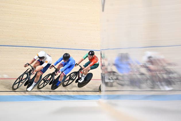 2026 UEC Track Elite European Championships Picture by Olly Hassell SWpix.com - 04 02 2026 - Cycling - 2026 UEC Track Elite European Championships - Konya Velodrome, Konya, Türkiye - Men™s Omnium - Points Race - Henry Hobbs (Great Britain) Konya Konya Velodrome Türkiye Copyright: x xSWpix.comx(t axPhotographyxHubxLtd)xOllyxHassell SWpix.comx SWP-3177-0871